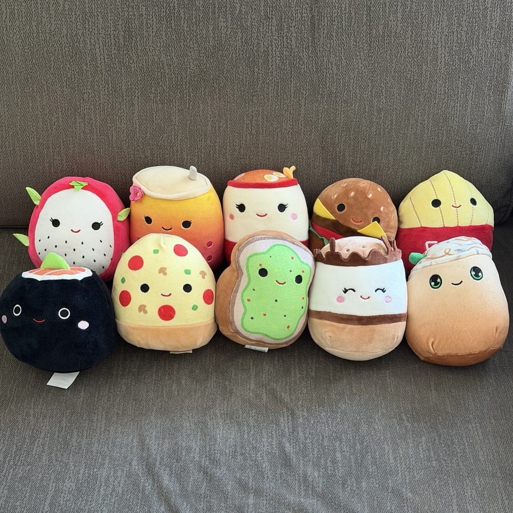 Lot of 10 Kellytoy Squishmallows 5 Inch Mini Foodie Plush Toys